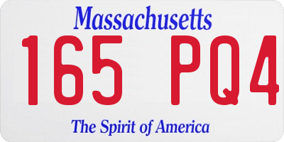 MA license plate 165PQ4