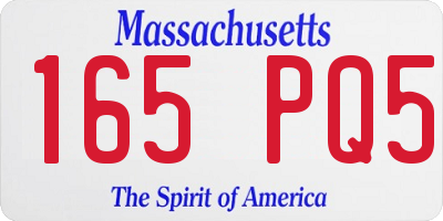 MA license plate 165PQ5