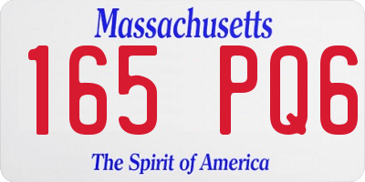 MA license plate 165PQ6