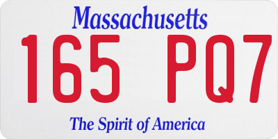 MA license plate 165PQ7