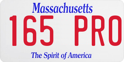 MA license plate 165PR0