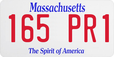MA license plate 165PR1