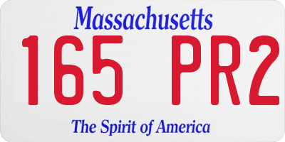 MA license plate 165PR2