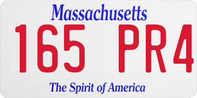 MA license plate 165PR4