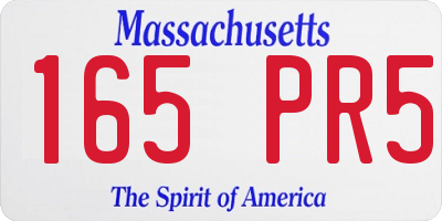 MA license plate 165PR5