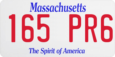 MA license plate 165PR6