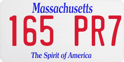 MA license plate 165PR7