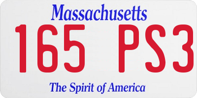 MA license plate 165PS3