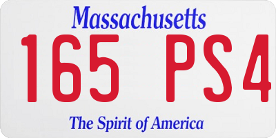 MA license plate 165PS4