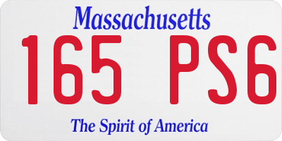 MA license plate 165PS6