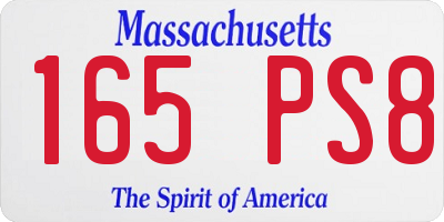 MA license plate 165PS8