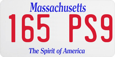 MA license plate 165PS9