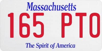 MA license plate 165PT0