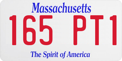 MA license plate 165PT1