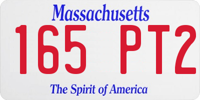 MA license plate 165PT2