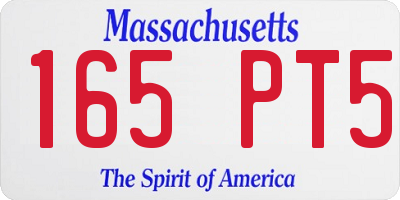 MA license plate 165PT5