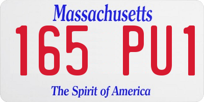 MA license plate 165PU1