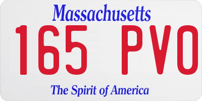 MA license plate 165PV0