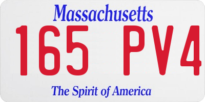 MA license plate 165PV4