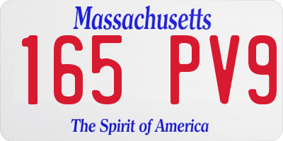 MA license plate 165PV9