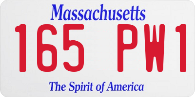 MA license plate 165PW1