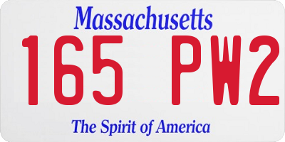 MA license plate 165PW2