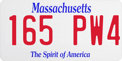 MA license plate 165PW4
