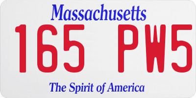 MA license plate 165PW5