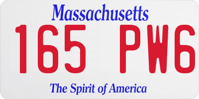 MA license plate 165PW6