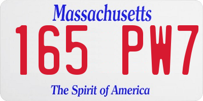 MA license plate 165PW7