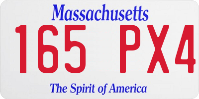 MA license plate 165PX4