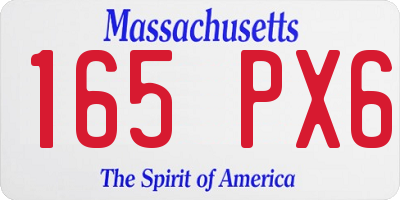 MA license plate 165PX6