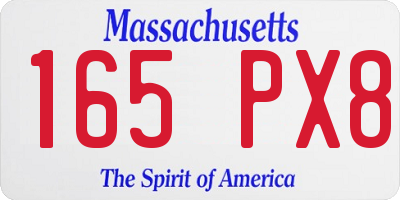 MA license plate 165PX8