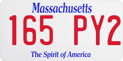 MA license plate 165PY2