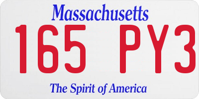 MA license plate 165PY3