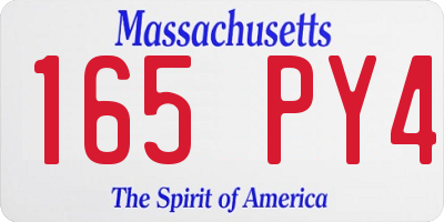 MA license plate 165PY4