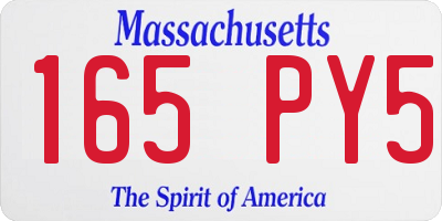 MA license plate 165PY5