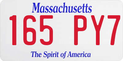 MA license plate 165PY7