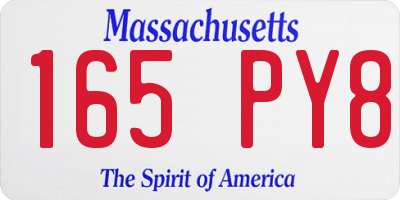 MA license plate 165PY8