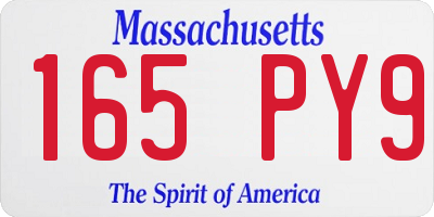 MA license plate 165PY9