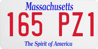 MA license plate 165PZ1