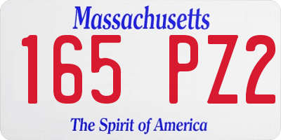 MA license plate 165PZ2