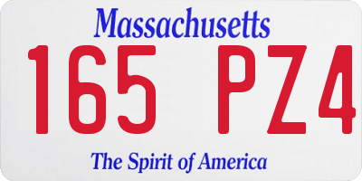 MA license plate 165PZ4