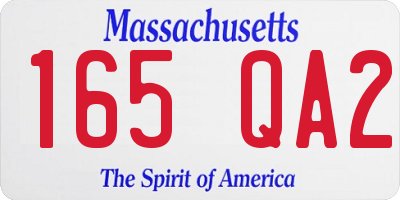 MA license plate 165QA2