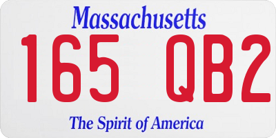 MA license plate 165QB2