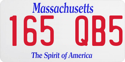 MA license plate 165QB5