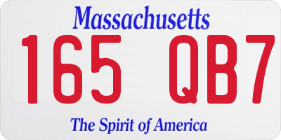 MA license plate 165QB7
