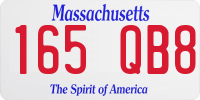 MA license plate 165QB8