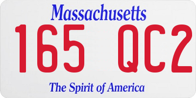 MA license plate 165QC2