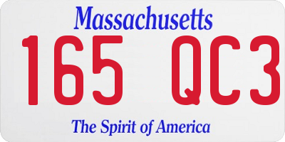 MA license plate 165QC3